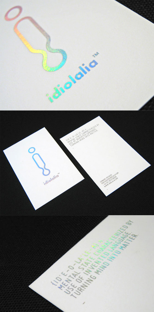 Holographic Foil Stamped Business Card For A Graphic Designer