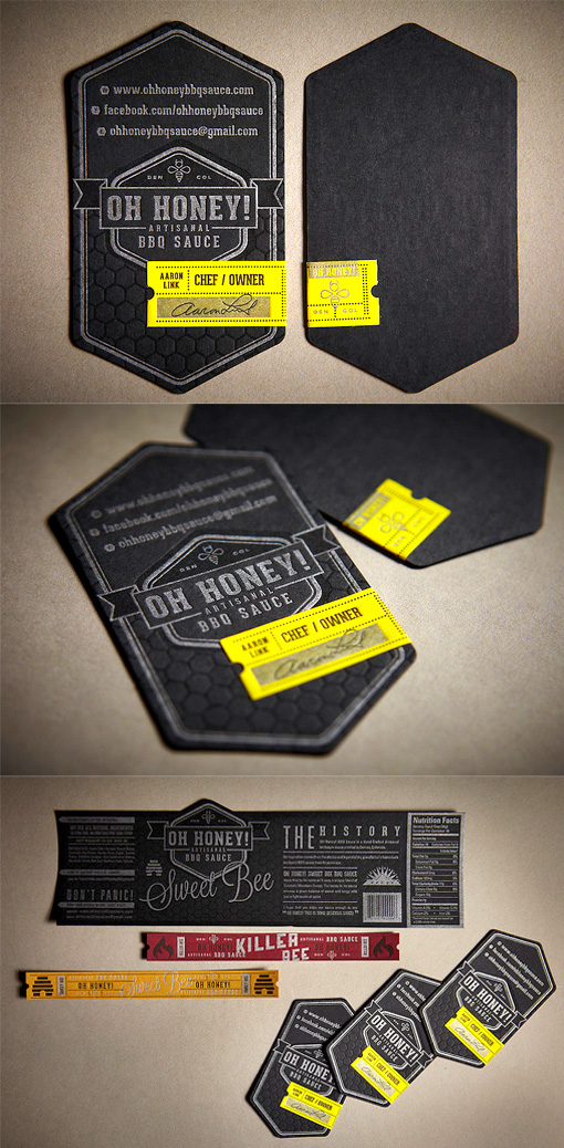 Beautifully Detailed Textured Black Letterpress Business Card