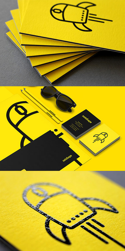 Bold Black And Yellow Business Card Design For A Web Designer