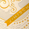Classical Two Coloured Textured Letterpress Business Card For A Designer