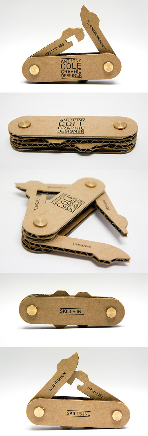Clever Interactive Swiss Army Knife Business Card For A Graphic Designer