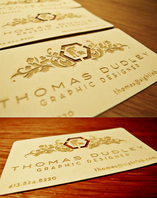 Laser Cut And Etched Business Cards For A Designer