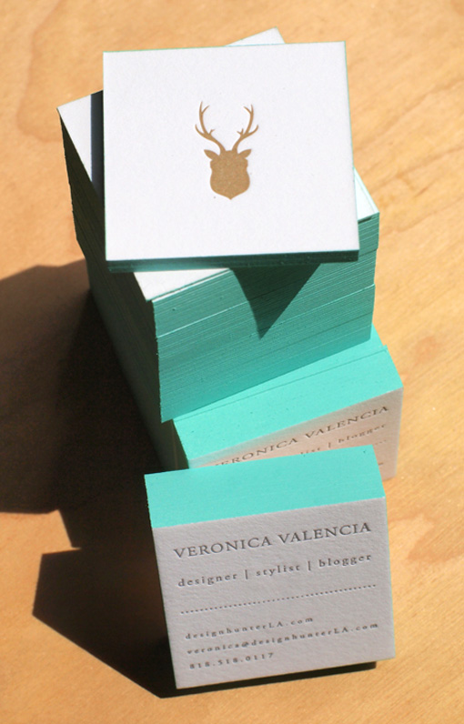 Stylish Edge Painted Letterpress Business Card For A Designer