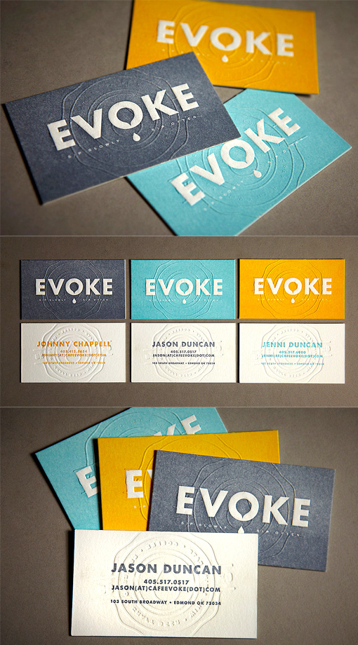 Stylish Embossed Letterpress Business Card Design