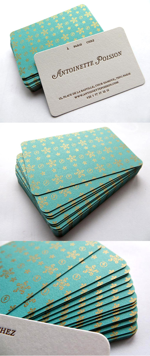 Beautiful Antique Wallpaper Inspired Letterpress Business Card