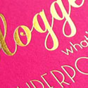 Bright Neon Pink And Gold Foil Edge Painted Business Card