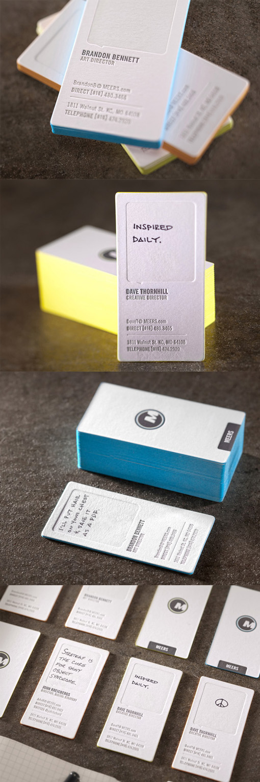 Clever Customisable Edge Painted Letterpress Business Card Design