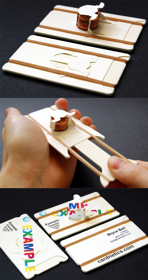 Clever Interactive Penny Shooter Business Card Design