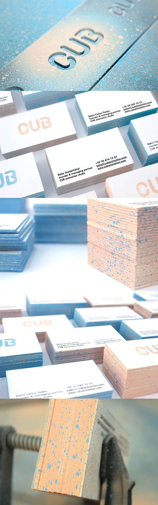 Creative DIY Spraypaint And Lasercut Perspex Edge Painted Business Card