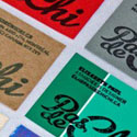 Custom Stamp And Typography On Recycled Paper - DIY Handmade Business Card Design