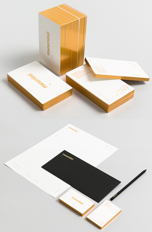 Minimalist Design Gold Edge Painted Business Card