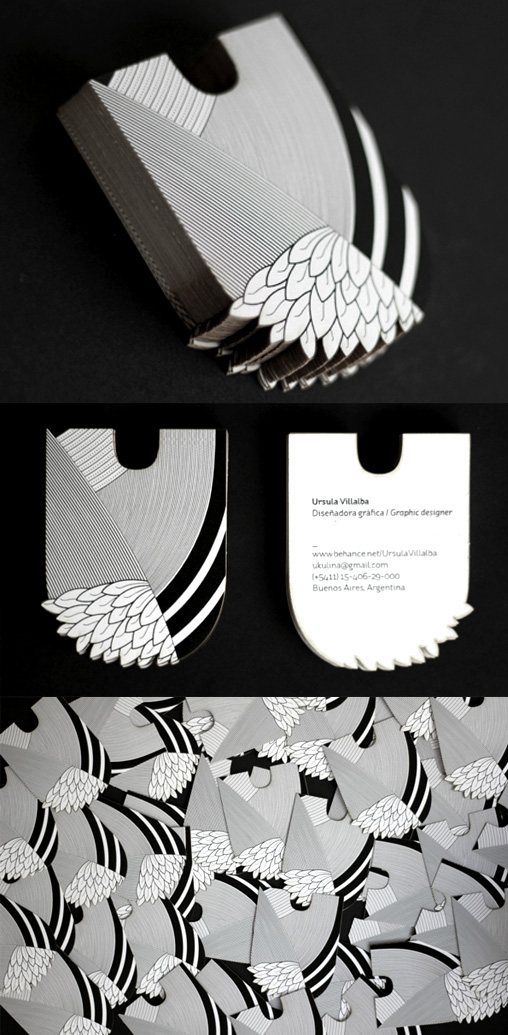 Unique Laser Cut Illustrated Business Card For A Graphic Designer