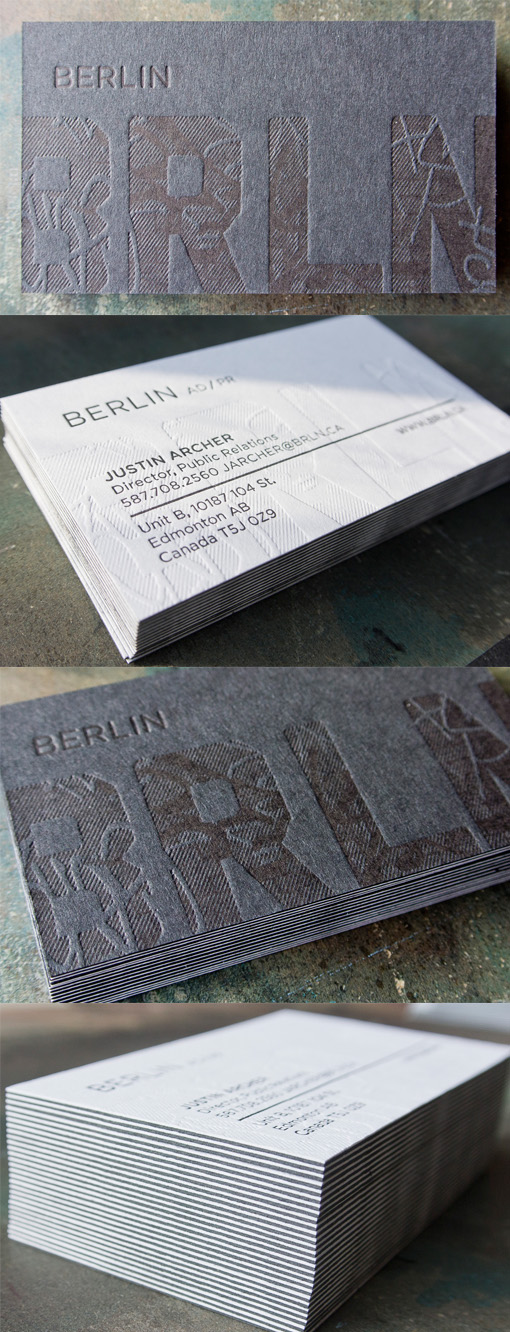 Unique Textured Letterpress Business Card Design