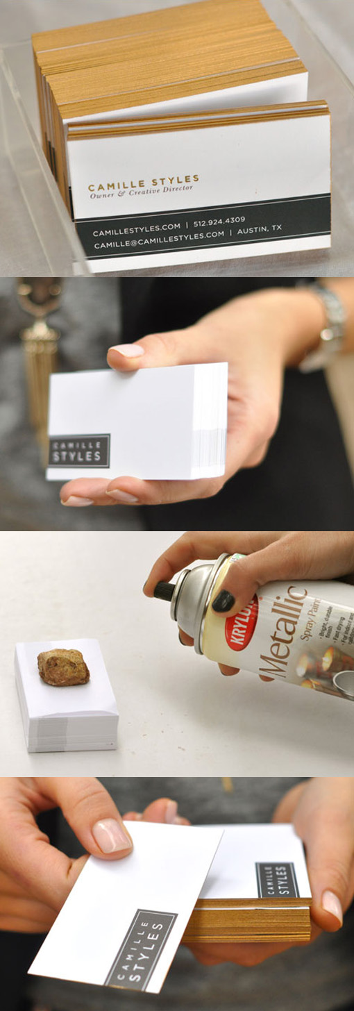 DIY Gold Edge Painted Business Cards For A Lifestyle Blogger