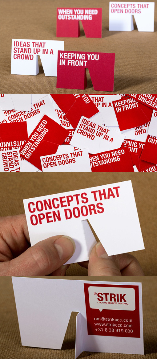 Clever Die Cut 3D Stand Up Business Card For A Creative Agency