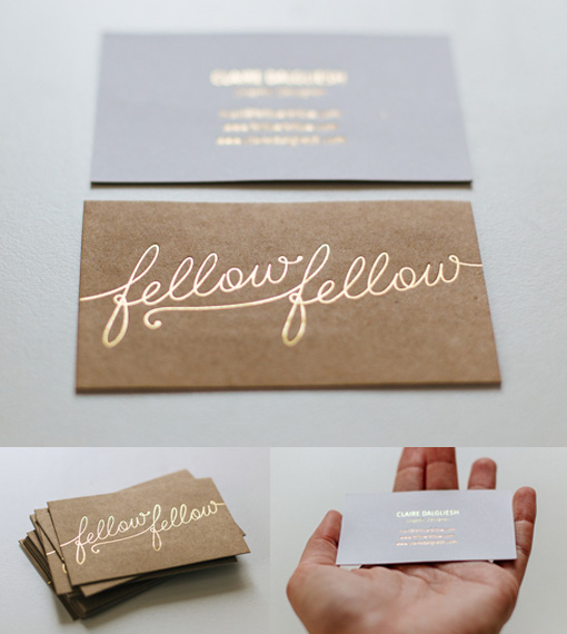 Great Typography On A Gold Hot Foil Stamped Business Card For A Graphic Designer