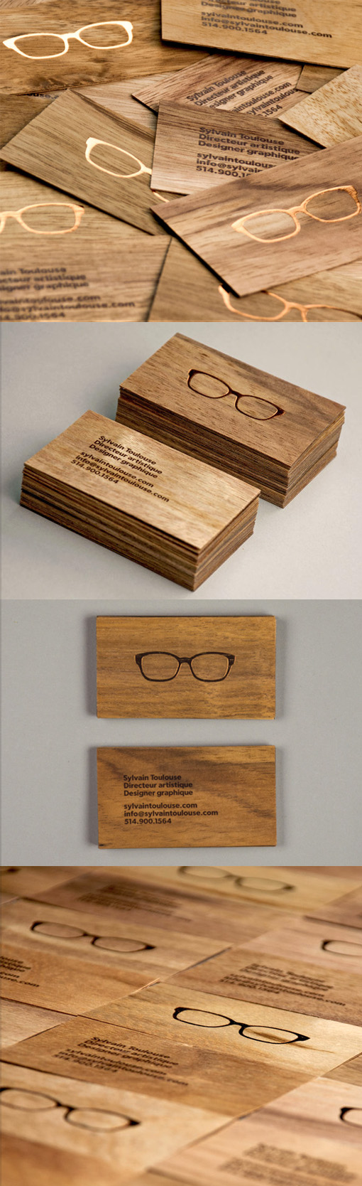 Stylish Laser Engraved Wooden Business Card For A Graphic Designer