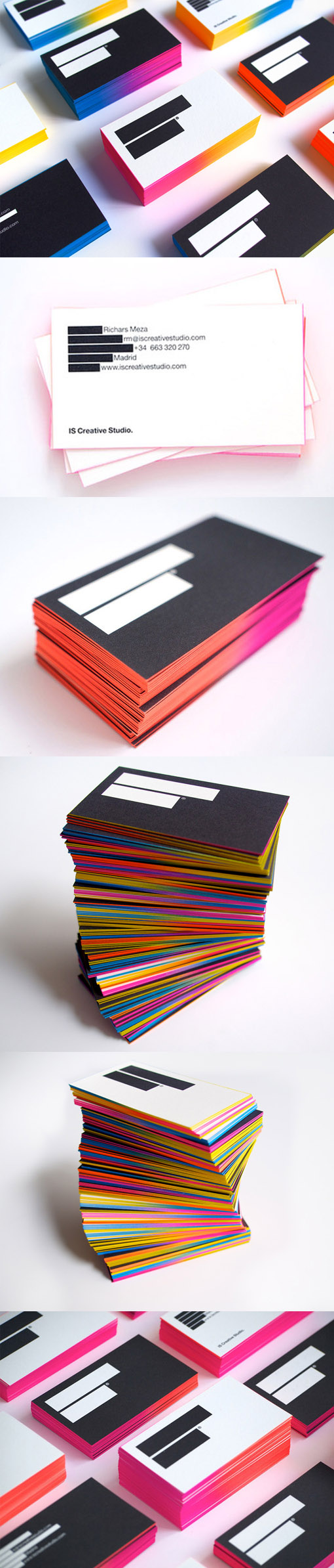 Creative Gradient Edge Painted Business Card Design