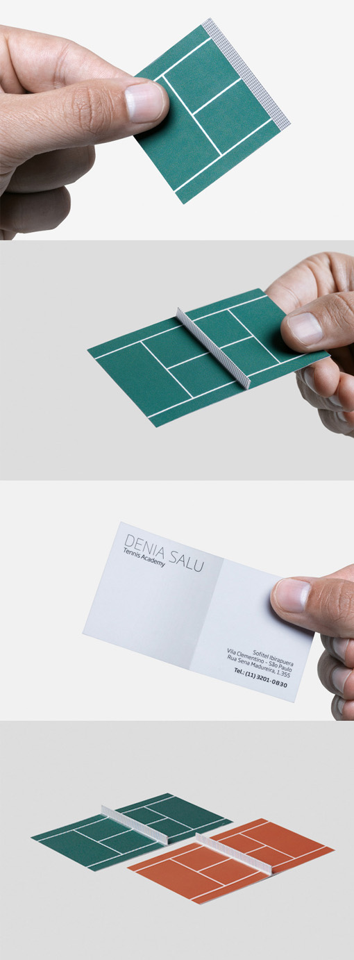 Inspired 3D Pop Up Tennis Court Business Card Design