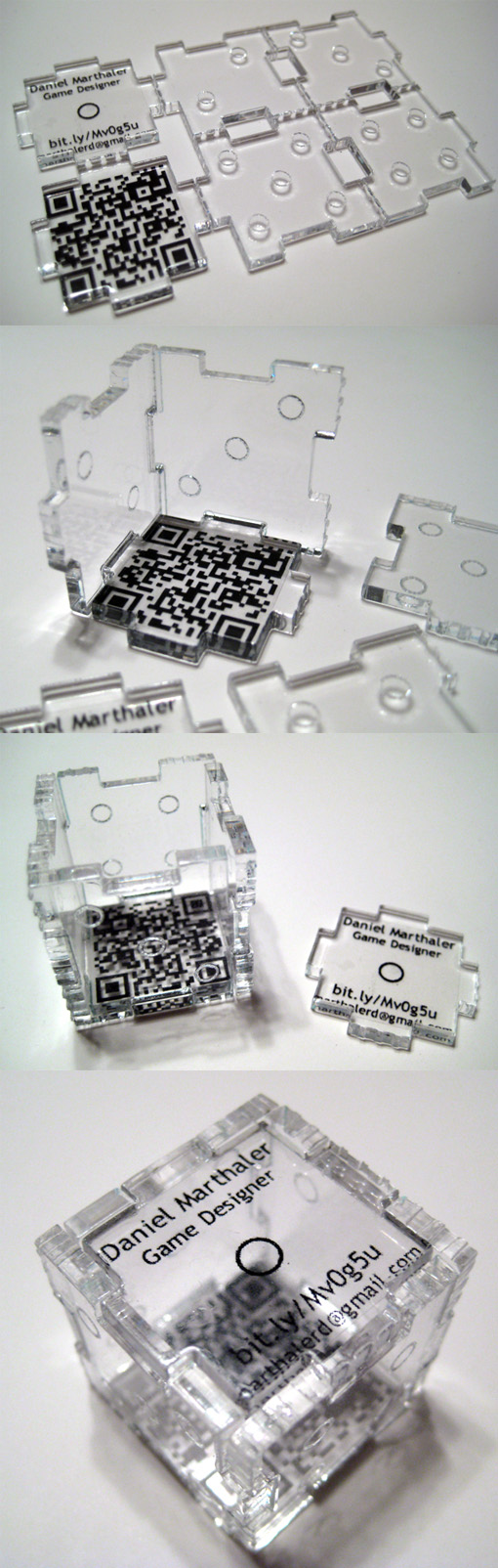 Laser Cut Acrylic Business Card Which Becomes A 3D Die