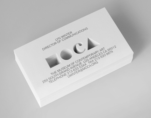 Minimalist Laser Cut Business Card Design For The Museum Of Contemporary Art