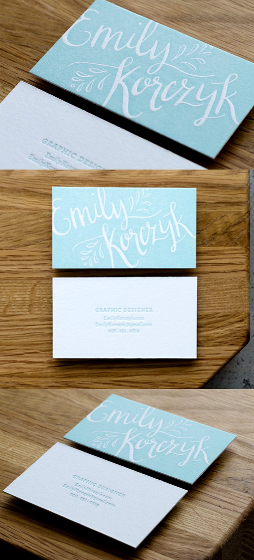 Beautiful Typography On A Letterpress Business Card For A Designer