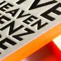 Bright Neon Orange Edge Painted Letterpress Business Card