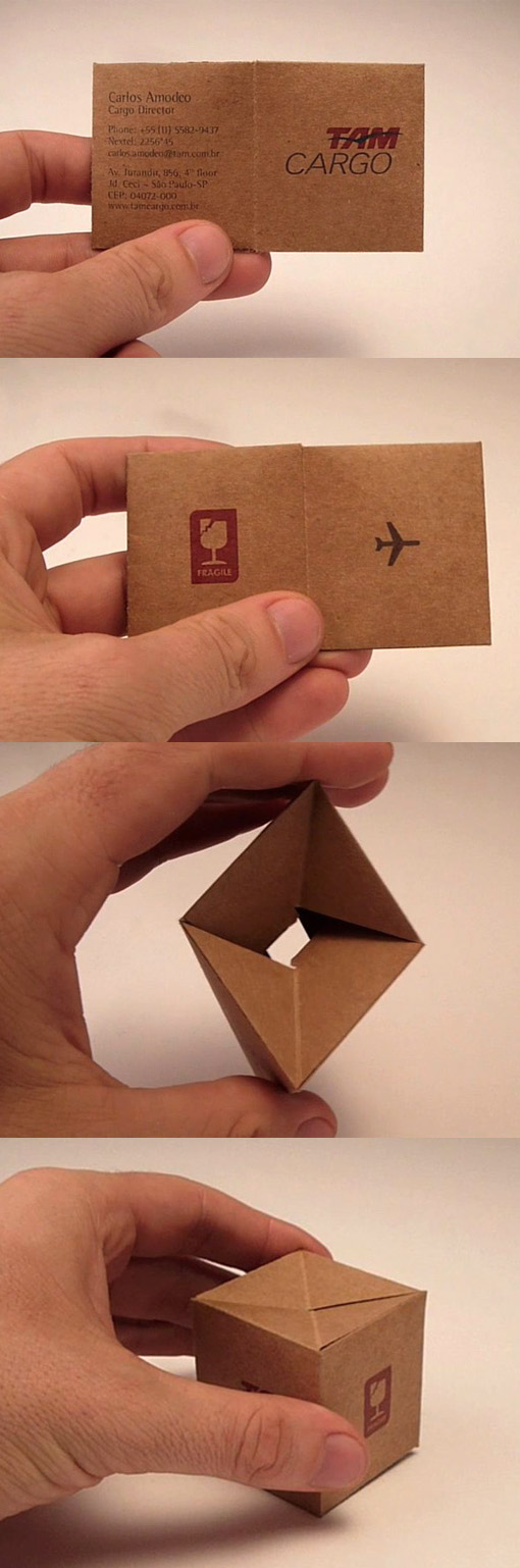 Clever 3D Folding Business Card For A Shipping Company