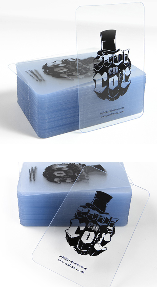 Creative Illustrative Clear Plastic Business Card Design