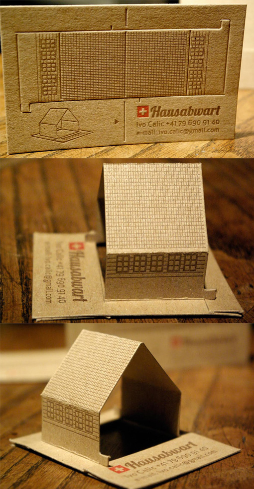 Custom Die Cut Interactive Business Card For Housekeeping Services