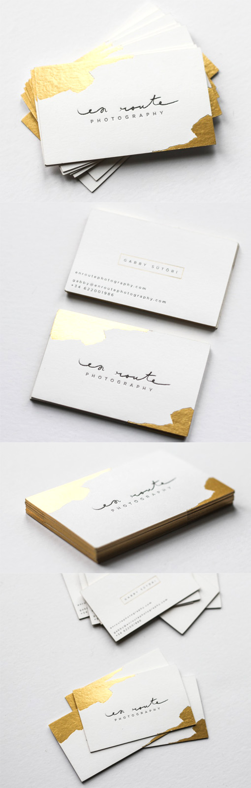 Luxurious Gold Foil Accented Business Card For A Photographer