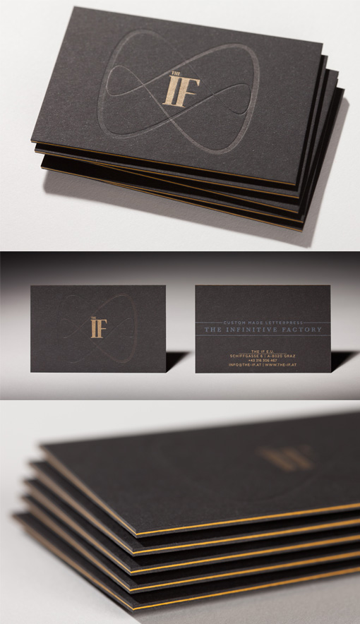 Black Cardstock Business Cards // A fully black letterpress paper