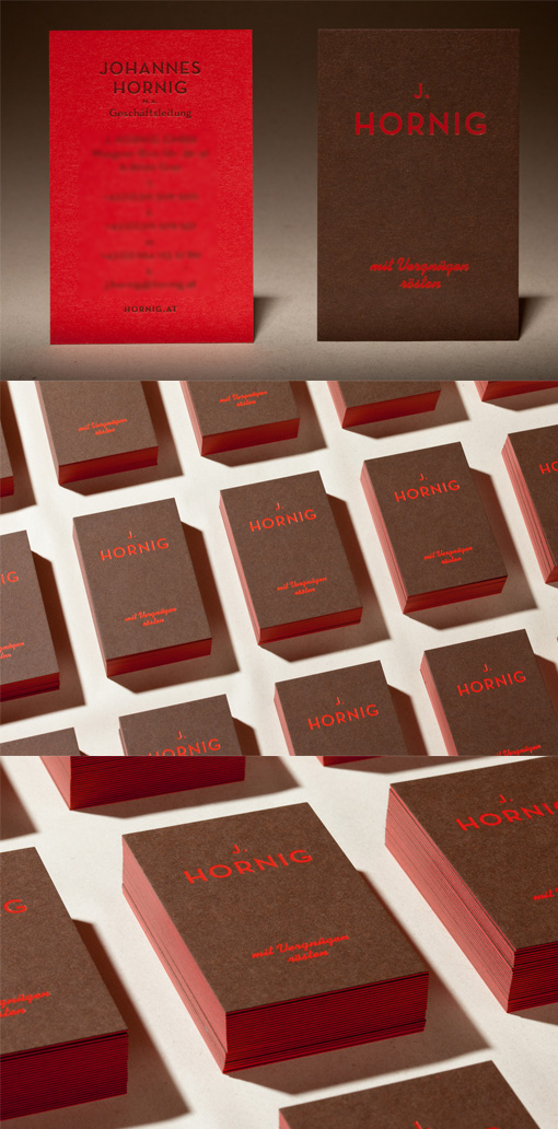 Sophisticated Neon Red And Brown Minimalist Design Business Card