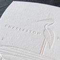 Beautiful Understated White On White Custom Die Cut Letterpress Business Card