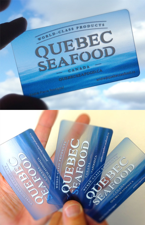 Beautiful Watercolour Effect On A Plastic Business Card For A Seafood Company