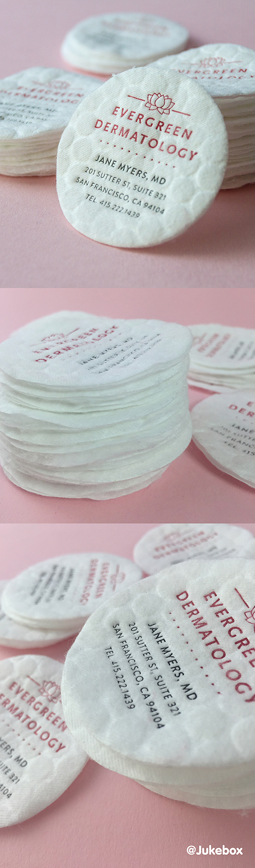 Unique Cotton Business Cards With Letterpress For A Dermatologist