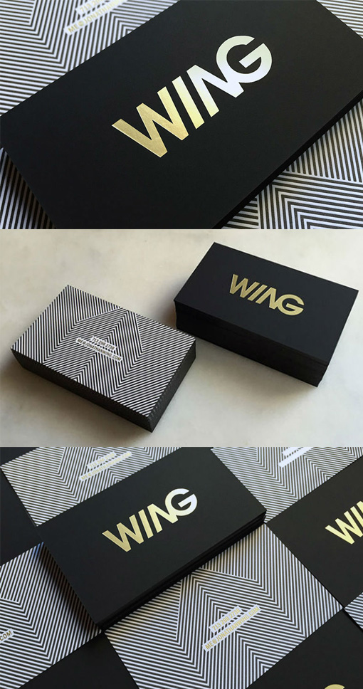 Dramatic Black And Gold Foil Business Card For A Film Director