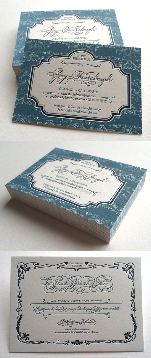 Exquisite Hand Drawn Typography On A Letterpress Business Card For A Professional Calligrapher