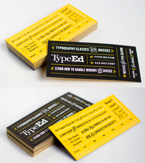 Great Typography On A Bold Black And Yellow Business Card