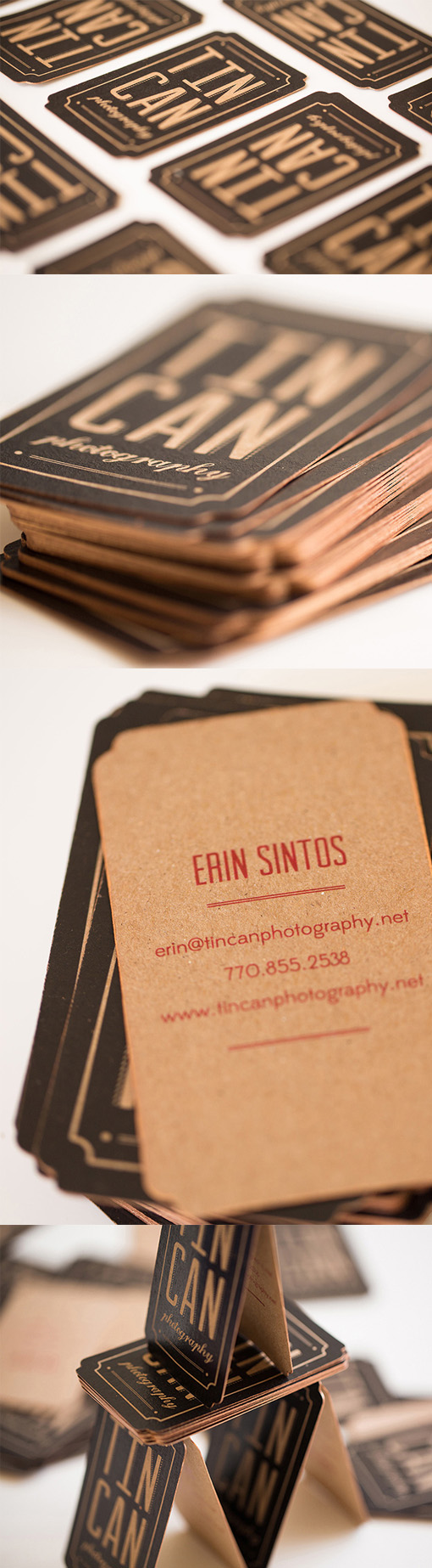Quirky Vintage Style Gold Edged Business Card For A Photographer