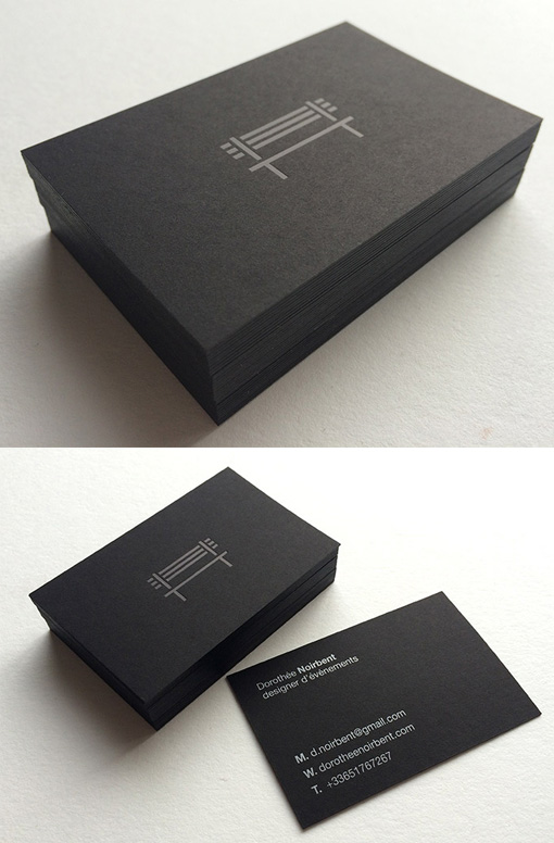 Sleek Black On Black Minimalist Business Card Design