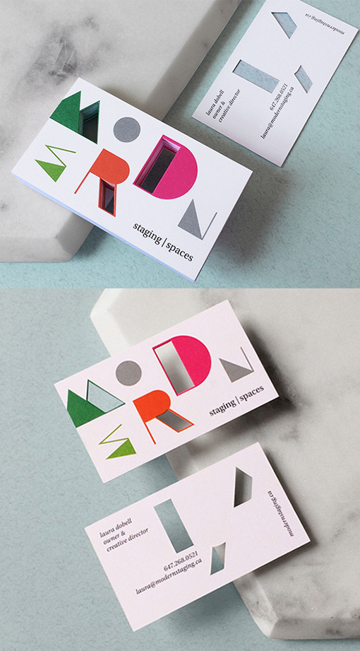 Stylish And Modern Die Cut Business Card Design