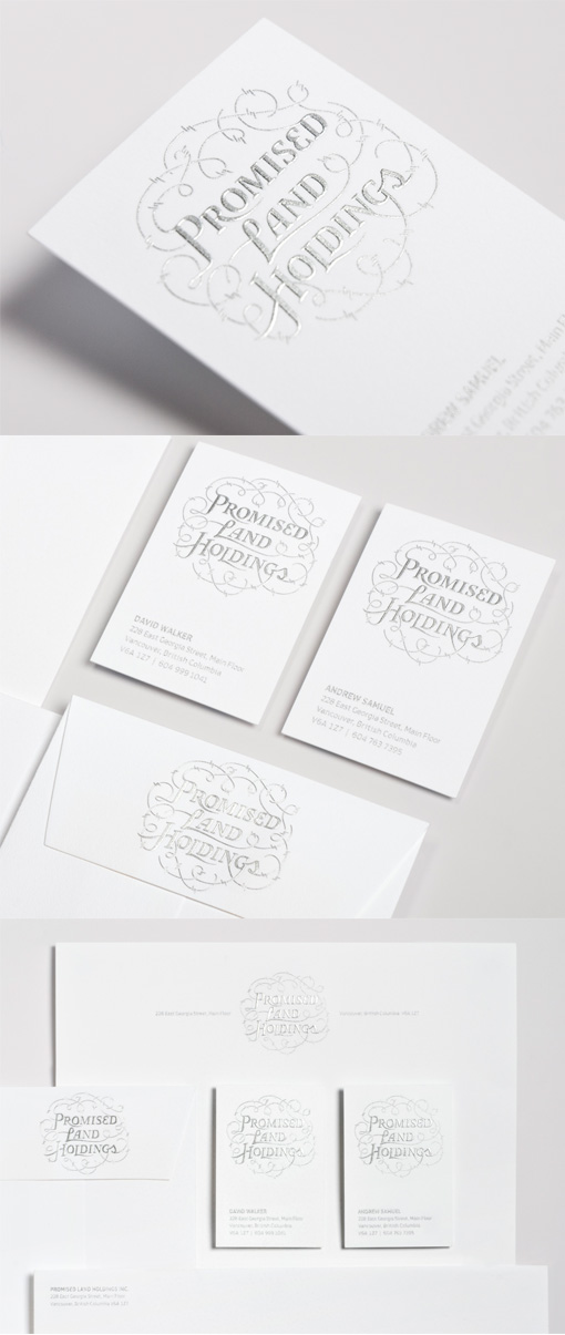 Beautiful Typography On An Ethereal White And Silver Foiled Business Card