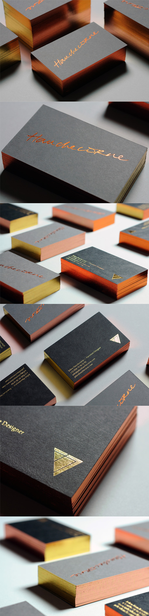 Brilliant Copper And Gold Foil On Black Business Card With Great Typography