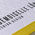 Deeply Embossed Geometric Line Texture On An Edge Painted Letterpress Business Card