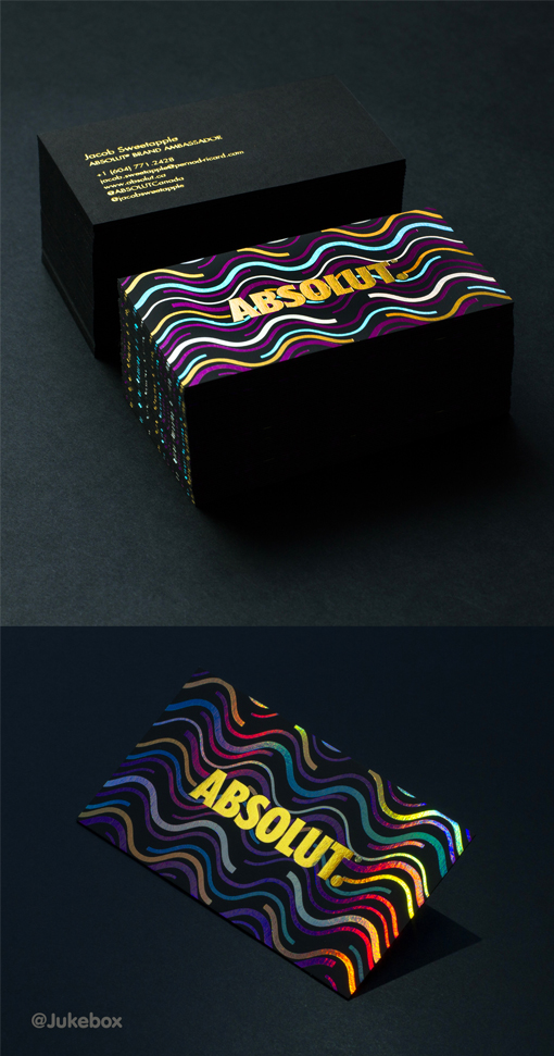 Retro Multi Foil Business Cards For Absolut