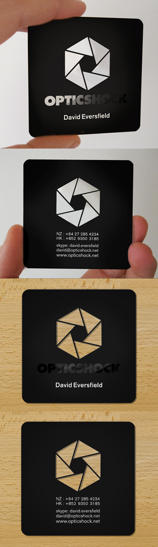 Slick Laser Cut Black Plastic Business Card Design