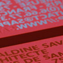Bold Red And Silver Foiled Mirror Image Business Card Design