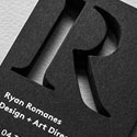Sophisticated Black And White Custom Die Cut Business Card Design