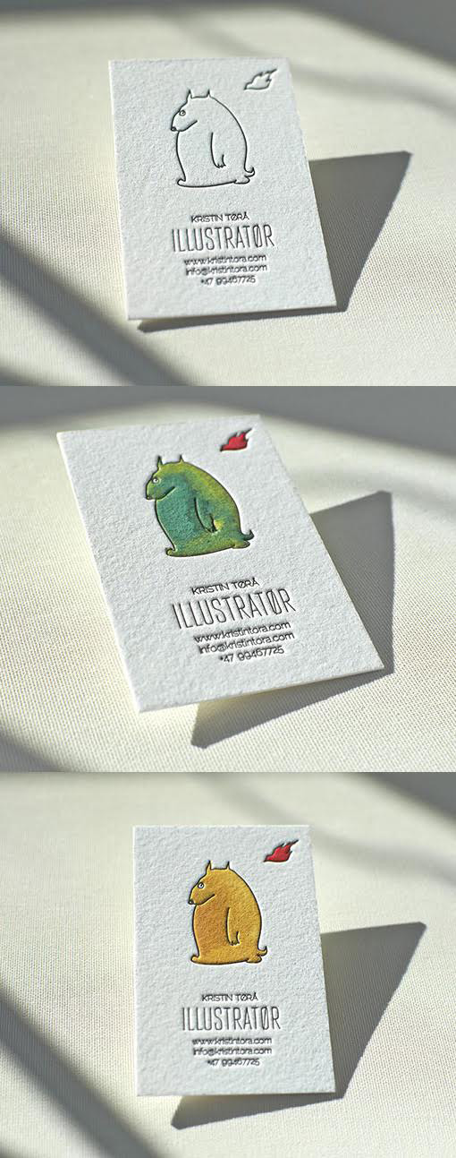 Sweetly Illustrated Letterpress And Handpainted Watercolour Business Card